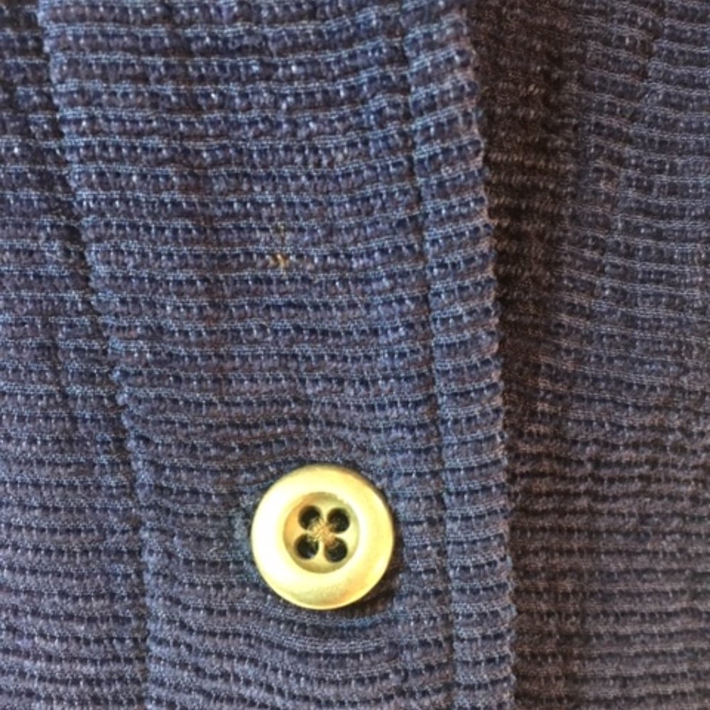 CHICO'S Blue Silk Corduroy Look Shirt/Jacket EUC - Picture 6 of 7